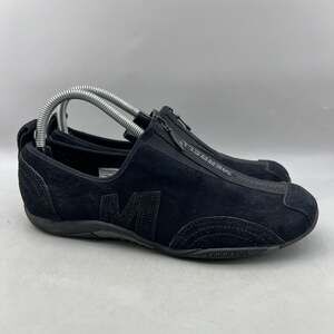 Merrell Barrado Leather Zip Up Shoes Women Size 9 Black Suede Comfort Sneakers